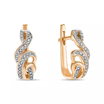 Золотые Серьги c бриллиантами