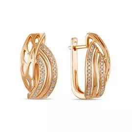 Золотые серьги c бриллиантами