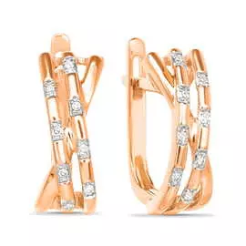 Золотые серьги c бриллиантами