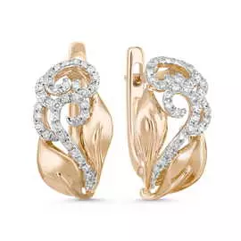 Золотые серьги c бриллиантами