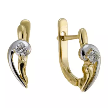 Золотые серьги c бриллиантами