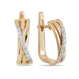 Золотые серьги c бриллиантами