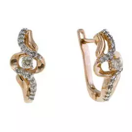 Золотые серьги c бриллиантами