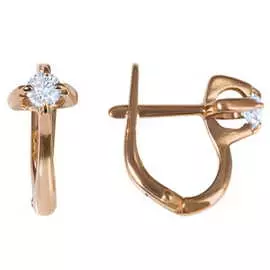 Золотые серьги c бриллиантами