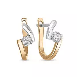 Золотые серьги c бриллиантами