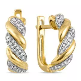 Золотые серьги c бриллиантами