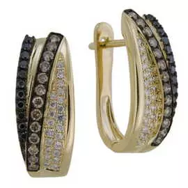 Золотые серьги c бриллиантами