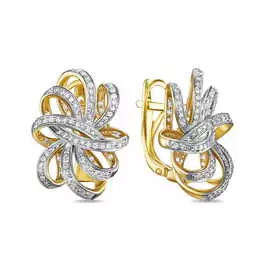 Золотые серьги c бриллиантами