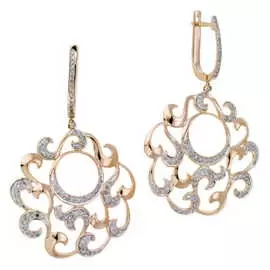 Золотые серьги c бриллиантами