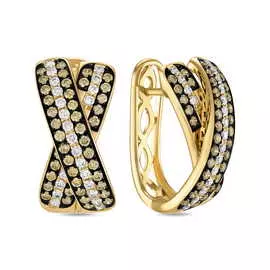 Золотые серьги c бриллиантами