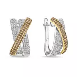 Золотые серьги c бриллиантами