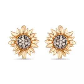 Золотые серьги c бриллиантами