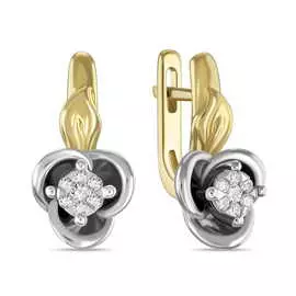 Золотые серьги c бриллиантами