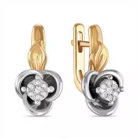 Золотые серьги c бриллиантами