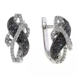 Золотые серьги c бриллиантами