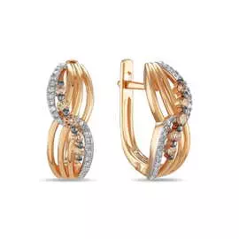 Золотые Серьги c бриллиантами