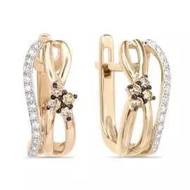 Золотые серьги c бриллиантами