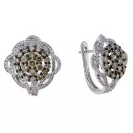 Золотые серьги c бриллиантами