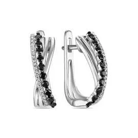 Золотые серьги c бриллиантами