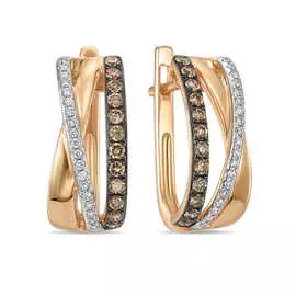 Золотые серьги c бриллиантами