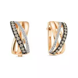 Золотые Серьги c бриллиантами