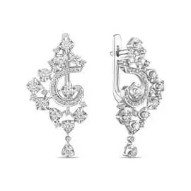 Золотые серьги c бриллиантами