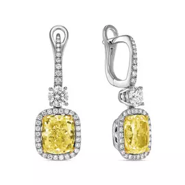 Золотые серьги c бриллиантами