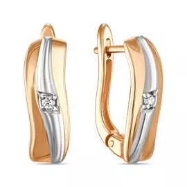 Золотые серьги c бриллиантами