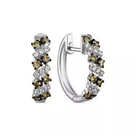 Золотые серьги c бриллиантами