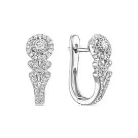 Золотые серьги c бриллиантами