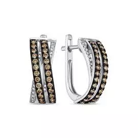 Золотые серьги c бриллиантами