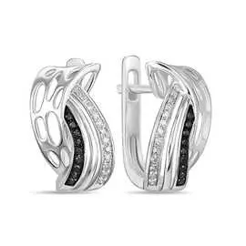 Золотые серьги c бриллиантами