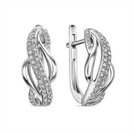 Золотые серьги c бриллиантами