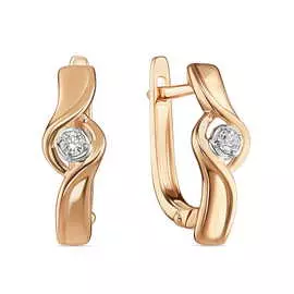 Золотые серьги c бриллиантами