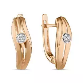 Золотые серьги c бриллиантами