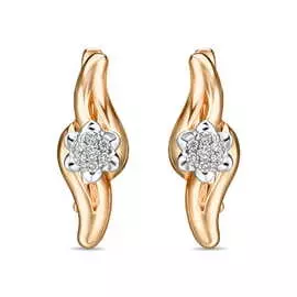 Золотые серьги c бриллиантами