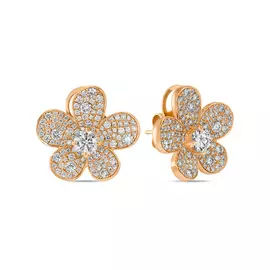 Золотые серьги c бриллиантами