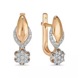 Золотые серьги c бриллиантами