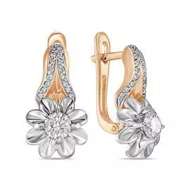 Золотые серьги c бриллиантами