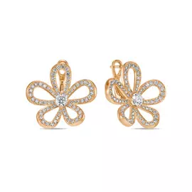 Золотые серьги c бриллиантами