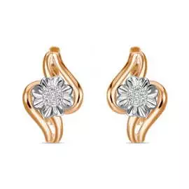 Золотые серьги c бриллиантами