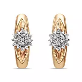 Золотые серьги c бриллиантами