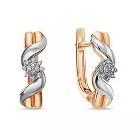 Золотые серьги c бриллиантами