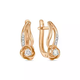 Золотые серьги c бриллиантами