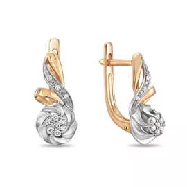 Золотые серьги c бриллиантами