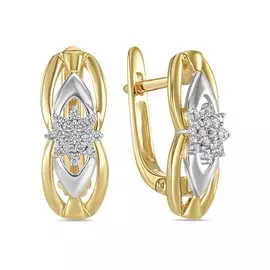 Золотые серьги c бриллиантами