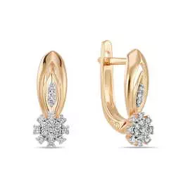 Золотые серьги c бриллиантами