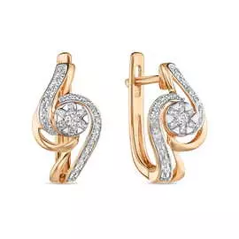 Золотые серьги c бриллиантами