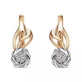 Золотые серьги c бриллиантами