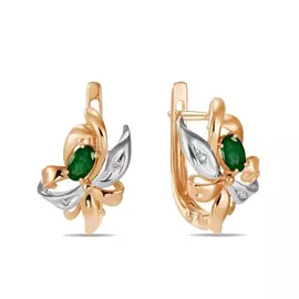 Золотые серьги c бриллиантами